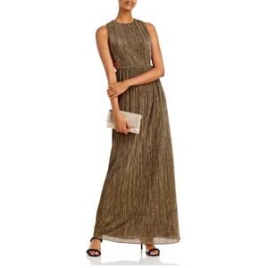NWT! BCBGMAXAZRIA Pleated Metallic Evening Gown - Size Large